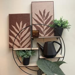 EASYfelt PET-vilt akoestisch wandpaneel Sand en Brown Art Botanical