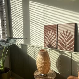 EASYfelt PET-vilt akoestisch wandpaneel Sand en Brown Art Botanical woonkamer