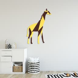 Room Kids Place Giraffe | Geel-donkerbruin| Kinderkamer | Geluidsabsorberend PET-vilt wandbekleding