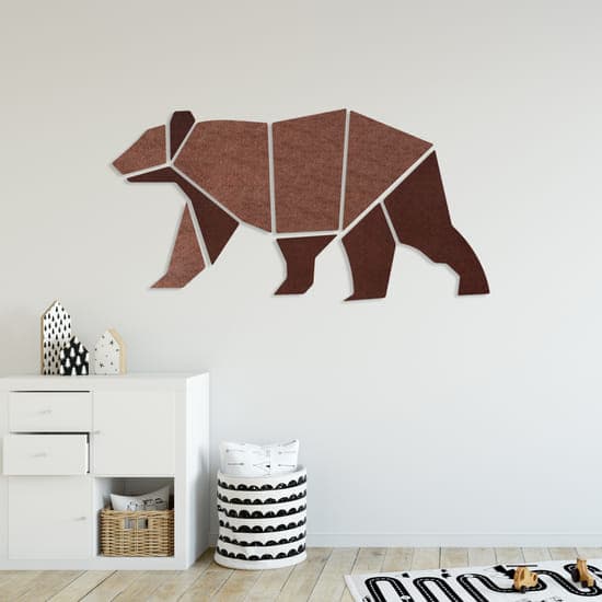 Room Kids Place Bear | Bruin-donkerbruin | Kinderkamer | Geluidsabsorberend PET-vilt wandbekleding