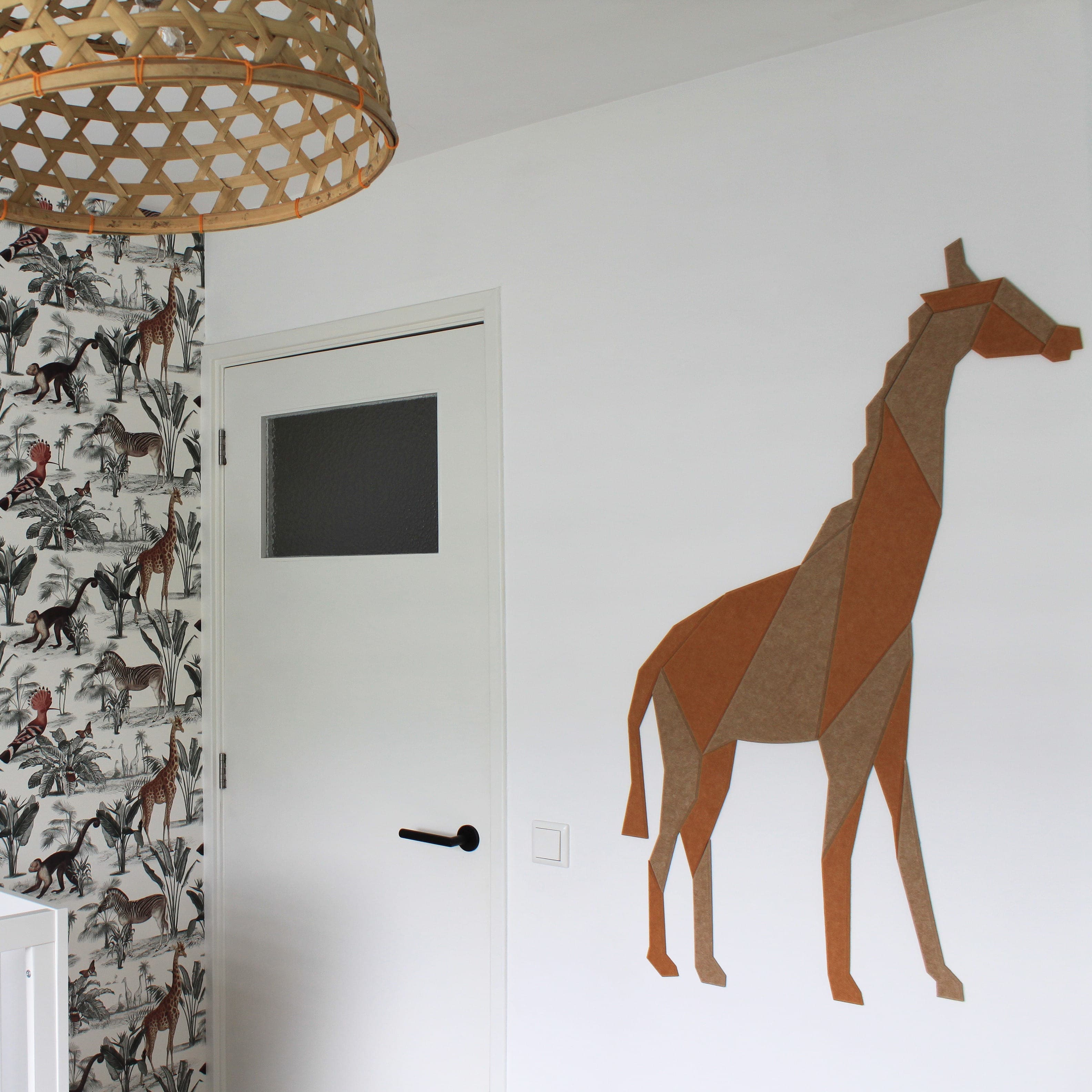Kids Place Giraffe kinderkamer vierkant | Kinderkamer | Geluidsabsorberend PET-vilt wandbekleding